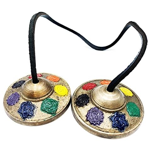 Crótalo Tingsha Snadi con diseño de chakras esmaltados Cover