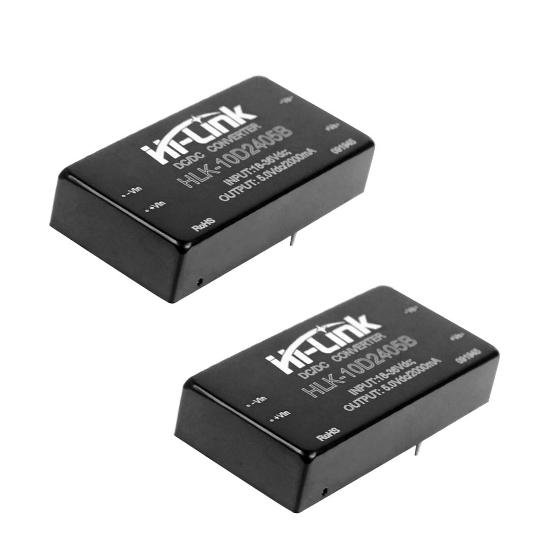 24V to 5V 10W 2000mA DC to DC Isolated Power Module 5v/12v/15v/24v DCDC Switching Power Module (10D2405B,2 Pcs)