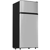 Manastin 4.5 Cu.Ft Mini Fridge with Freezer, Small Fridge with 2 Doors for Office, Kitchen, Dorm and Bedroom, Mini Refrigerator with Adjustable Shelves (Silver)