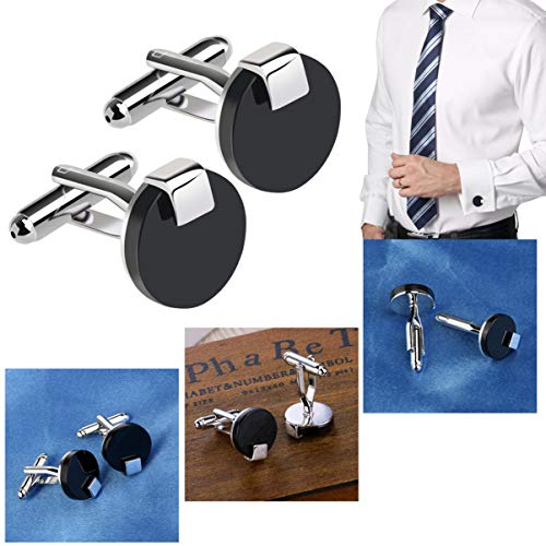 KESYOO BotÃµes de Punho Masculinos Com Tachas de Camisa Estilo FrancÃªs BotÃµes de Punho Circulares