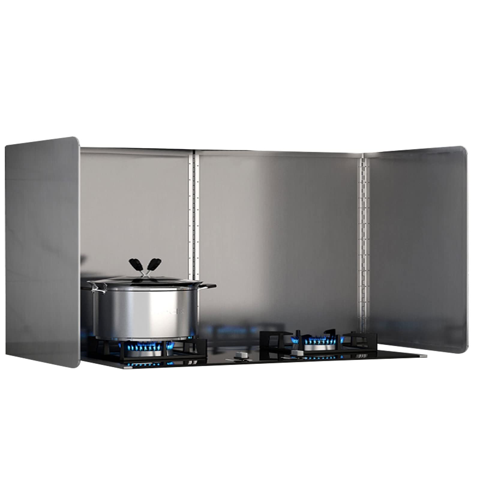 Lurrose Paraspruzzi Pieghevole Per Fornelli A Gas – 2 Pezzi In Alluminio, Resistente Al Calore, Protezione Anti-Olio Per Cucina