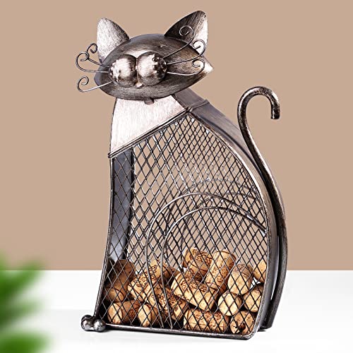 Drincarier Cat Decor Wine Cork Holder Tabletop Wine Racks Shelf Metal Wine Bottle Holder Home Decor Wine Decor… (Cat Cork Holder) #TOP6