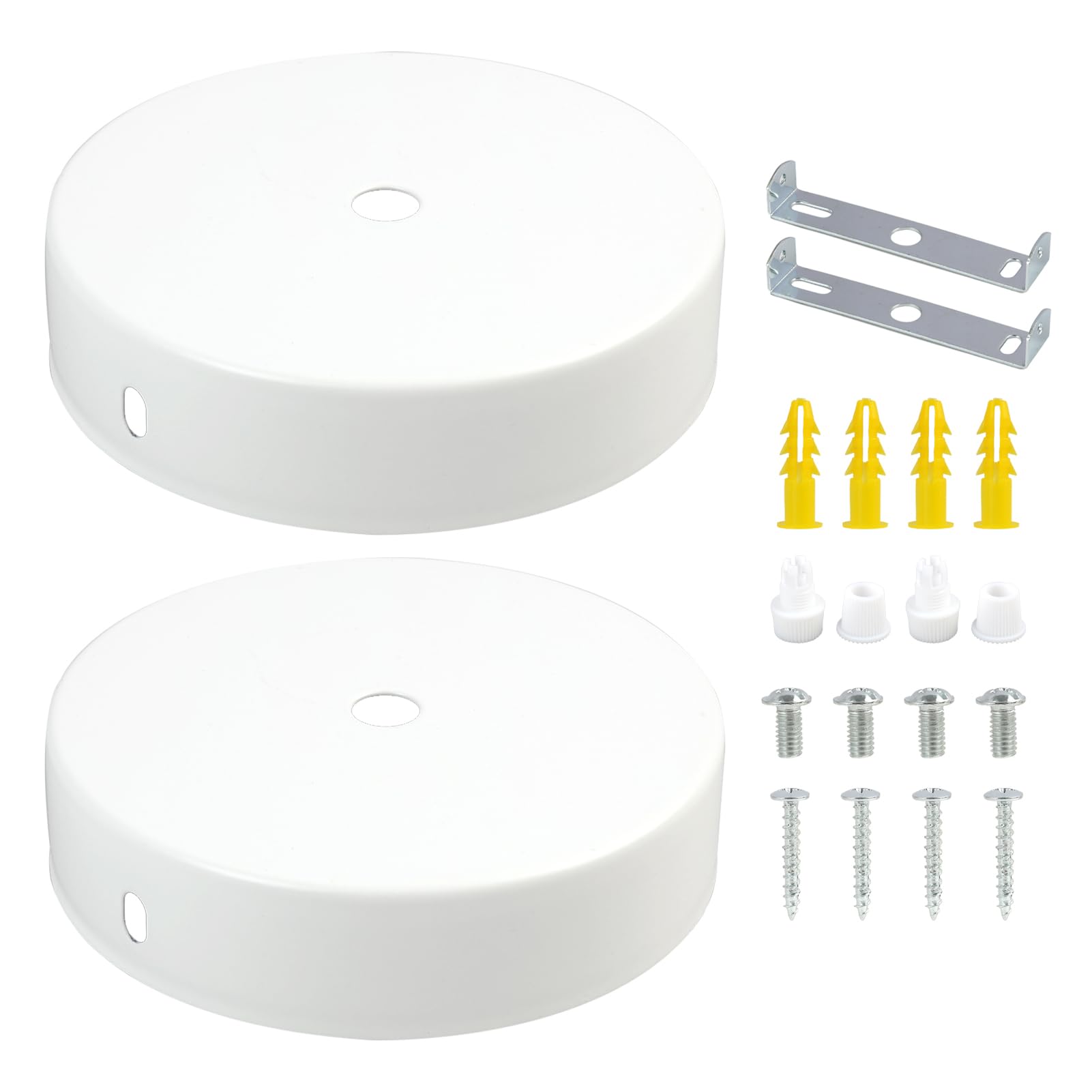 Deckenabdeckung Für Pendelleuchten 100mm - 2er Set Weiß Mit Montagebügel