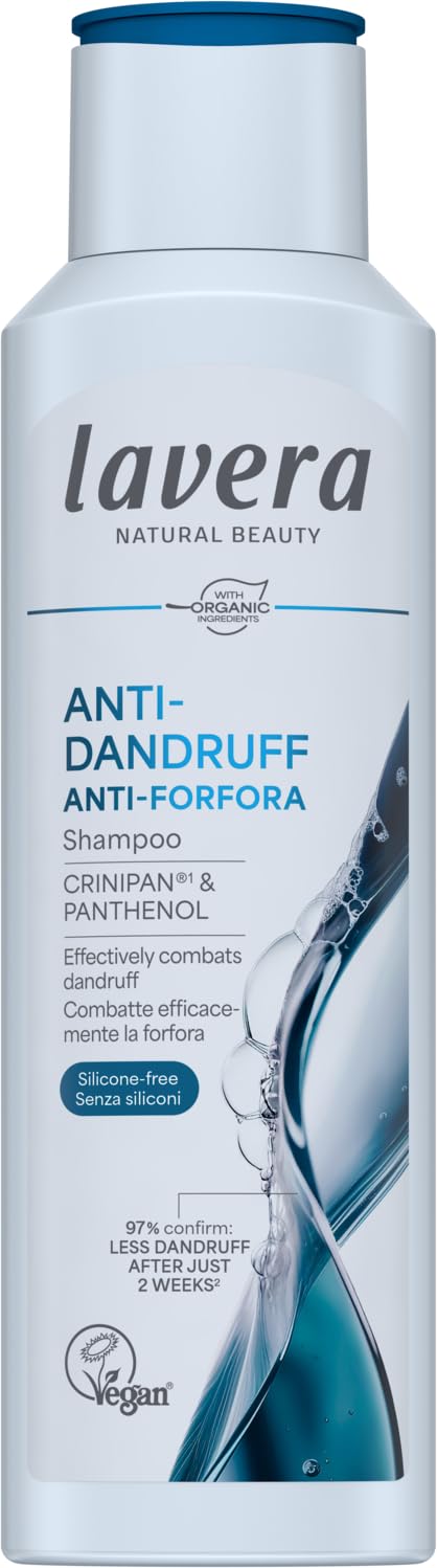 lavera ANTI-DANDRUFF SHAMPOO - silicone-free - effectively combats dandruff - soothes itching - for sensitive scalps - vegan - natural cosmetics - 250ml