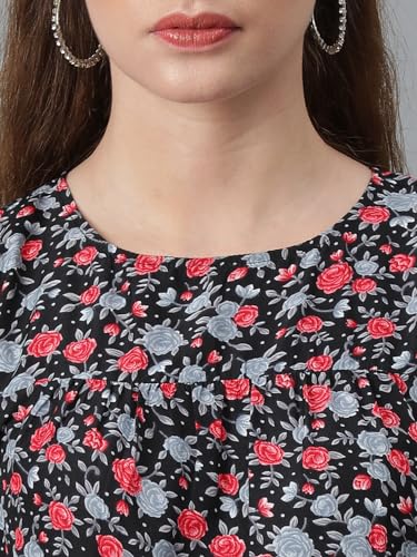 Image of KOTTY Women's Polyester Blend Fit and Flare Knee-Length Dress