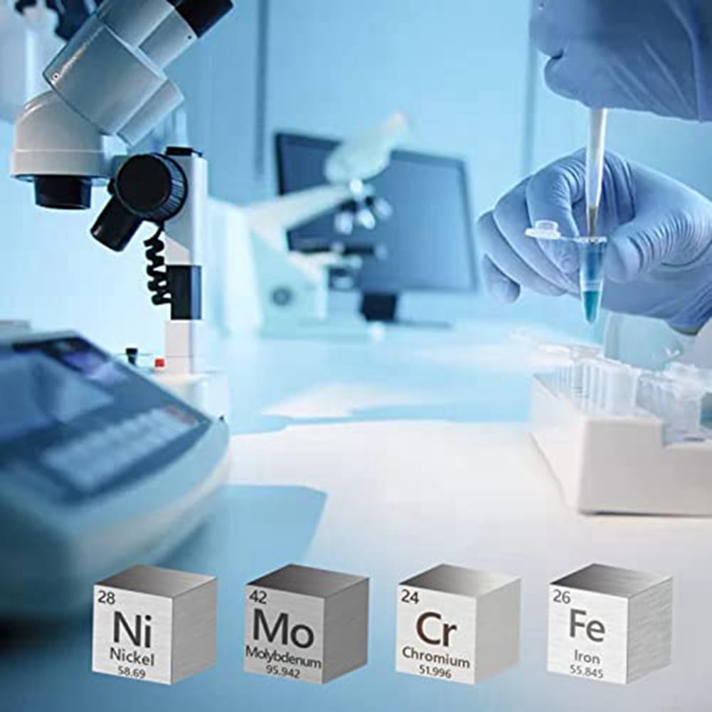 Nagoyuki Cubo di Elementi Metallici da 18 Pezzi 99,99% di Elevata Purezza, Collezione Della Tavola Periodica Degli Elementi (0,39 Pollici/10 Mm)