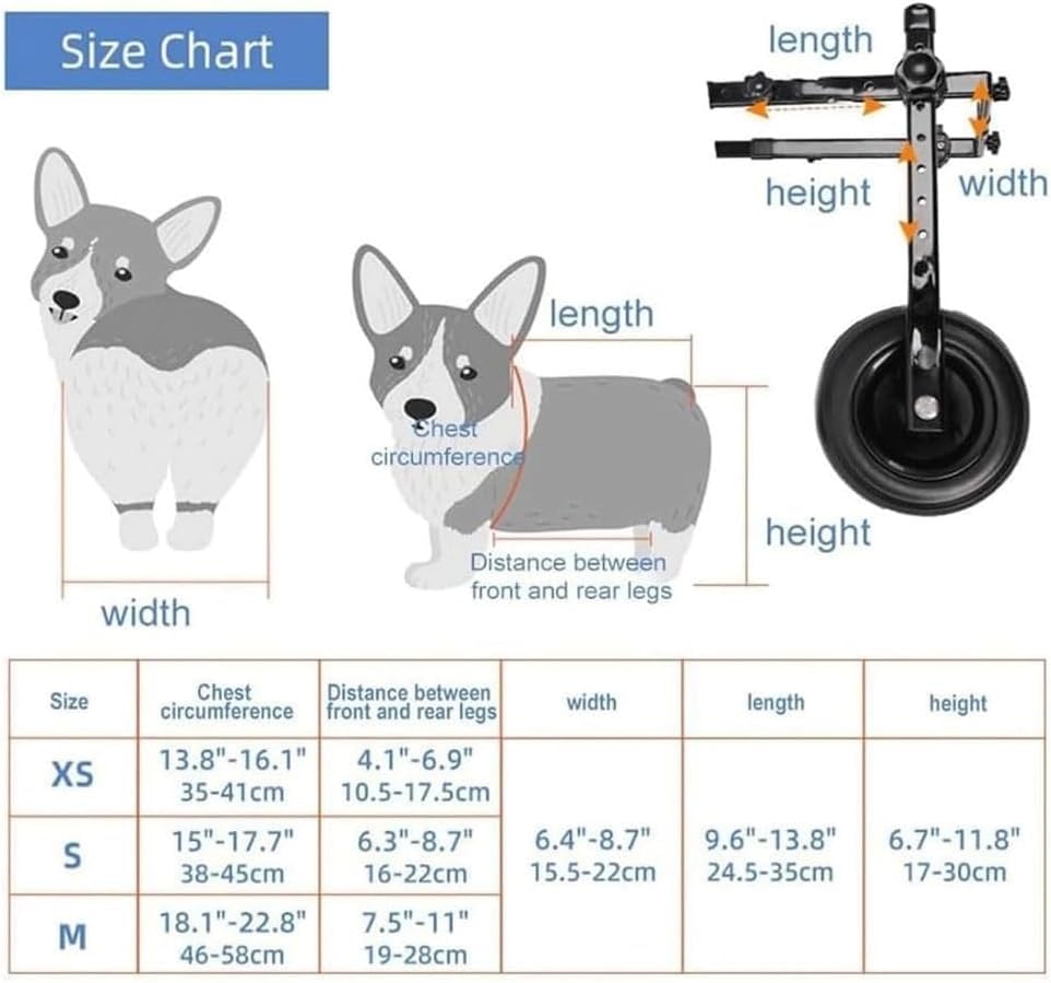 Amazon | 4輪犬車椅子、アルミペット車椅子、調節可能な障害犬補助歩行