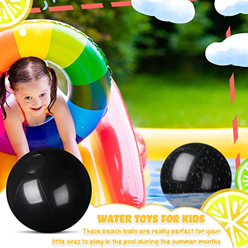 Raiten 24 Pcs 12 Inch Black Beach Ball Bulk Large Inflatable Ball Floating Ball for Swimming Pool Party Favors Summer Outdoor Activities Birthday Party Supplies - image 7