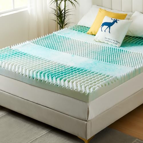 NOFFA Topper Viscoelástico 90 x 190 Cubrecolchón de Espuma Viscoelástica 7.5 cm Gel 7 Zonas Sobrecolchón Mattress Topper Diseño Refrescante y con Circulación de Aire