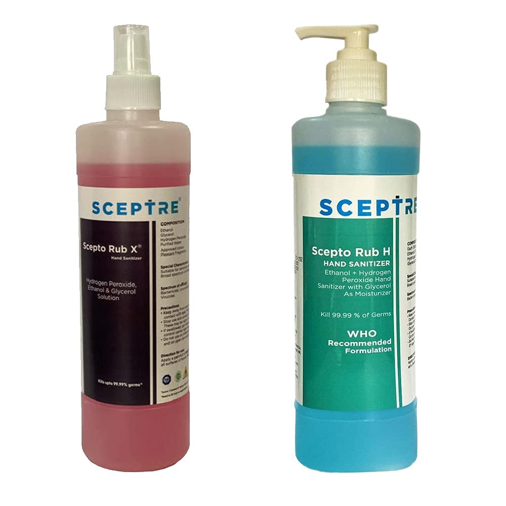 Sceptre Scepto Rub H Hand Sanitizer 96% Alcohol With Dispenser Pump + Sceptorub X Hand Sanitizer 70% Alcohol With Spray Pumps,2 Count (B098NM78NK) Amazon Price History, Amazon Price Tracker