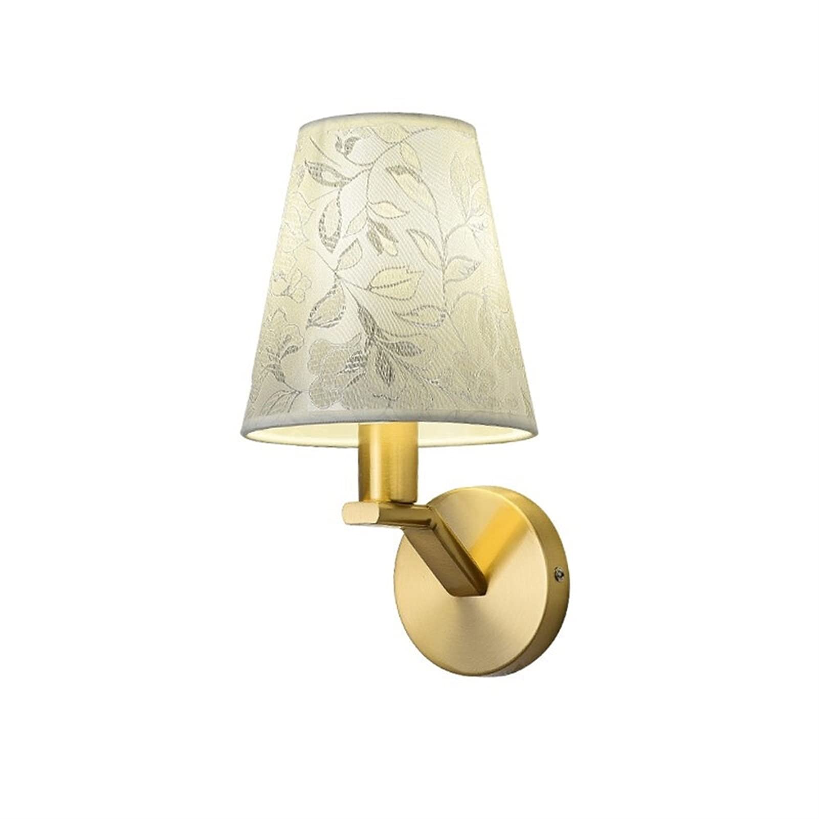 OLSKFUH Wall Lamp, Modern Wall Sconce, European Wall Light Wall Light, V-Intage Cloth Wall Lamp, Brass Finish Wall Lighting Fixtures Suitable Compatible With Living Room Bedroom,