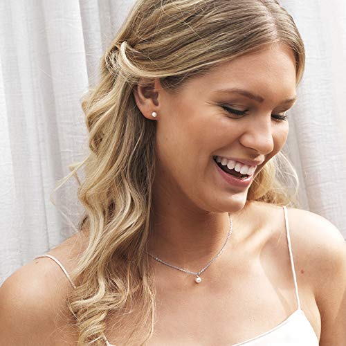 ChicSilver 4-10mm White Freshwater Cultured Pearl Earrings Sterling Silver Studs for Women Girls Sensitive Ear (with Gift Box)2