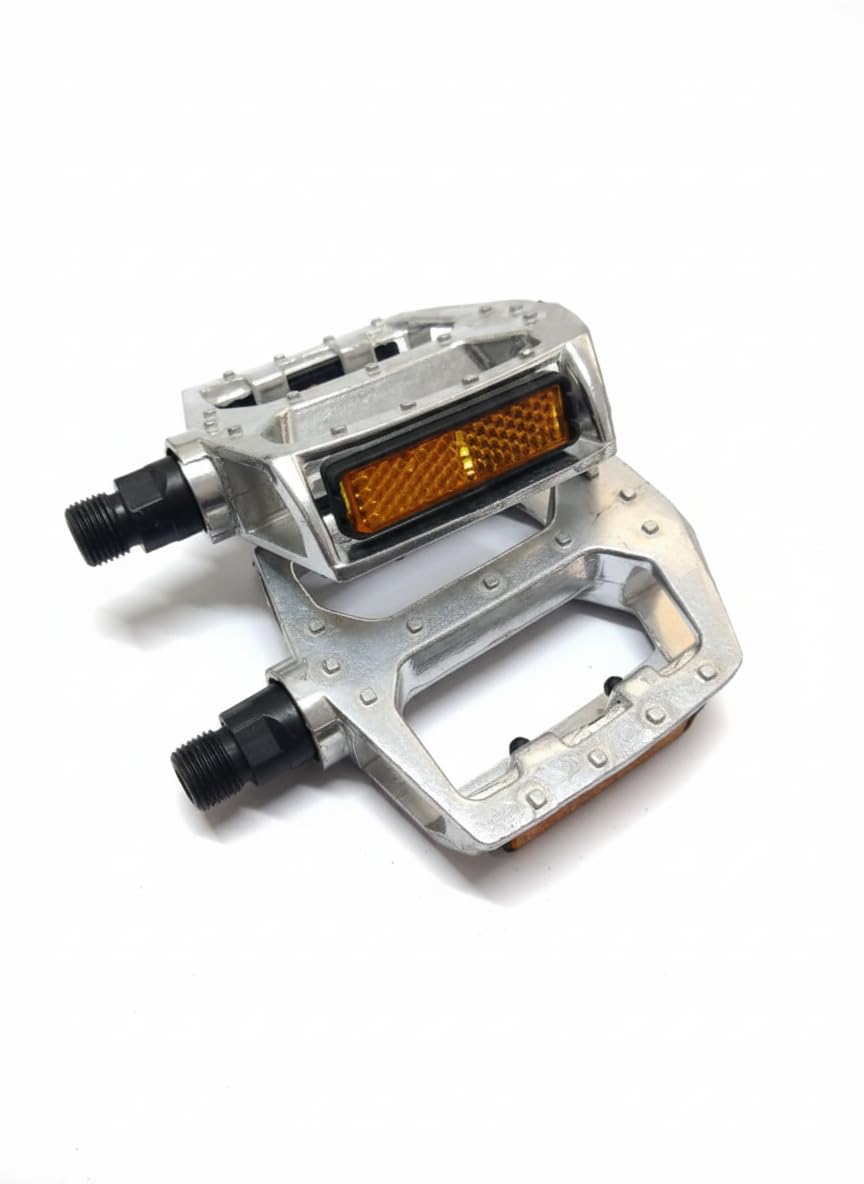 MATELCO Aluminium Alloy DU Bearing Lightweight Bicycle Pedals With12 Anti-Skid Pins for Road Mountain BMX MTB Bike (Silver)-picture-30