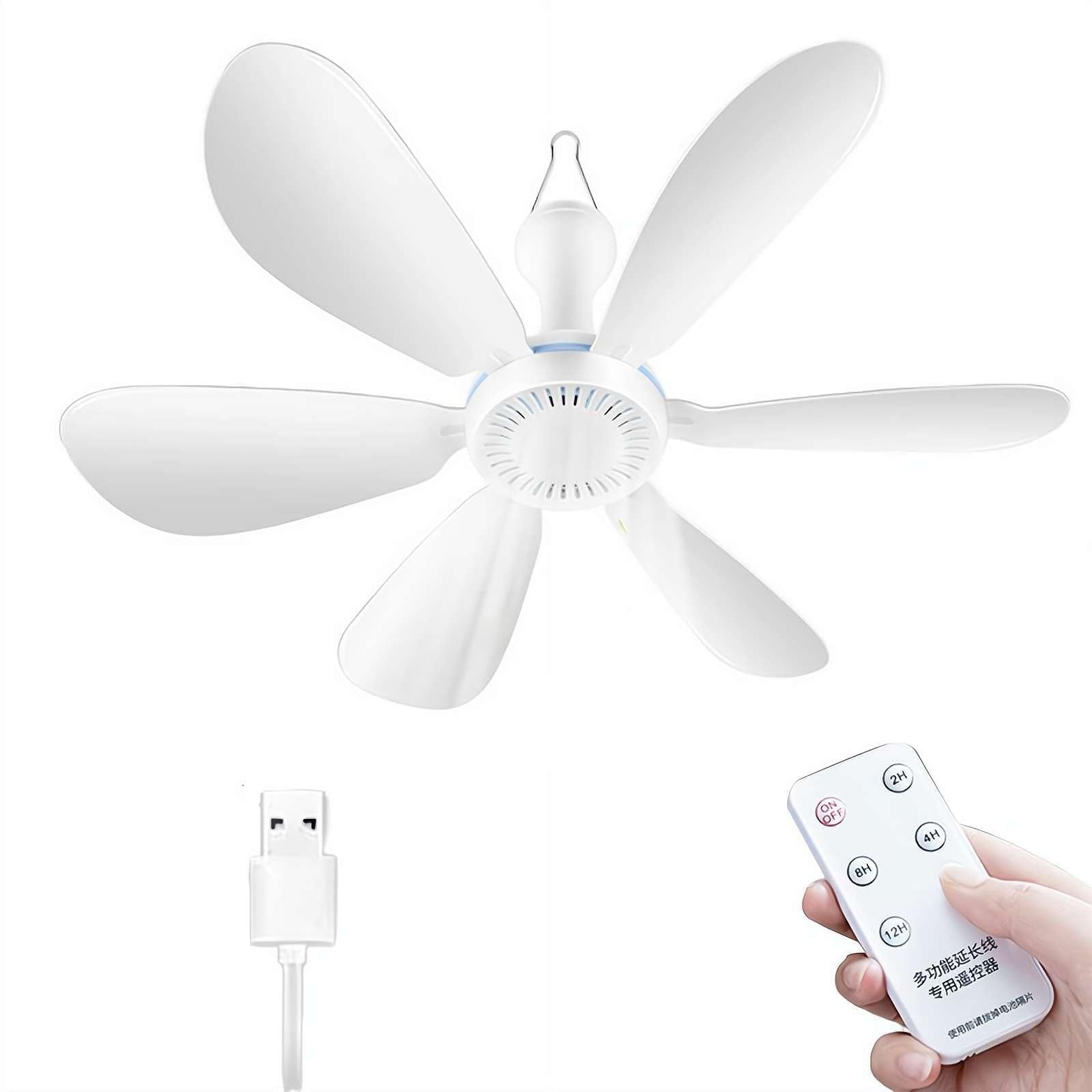 2026 Collapsible Ceiling Fan for Cruise Ship,Portable USB Ceiling Fans Hanging,6 Blades Lightweight and Quiet USB Mini CeilingFan,4 Speeds Remote Speed Control for Camping,RV,Cruise ShipCabin Travel