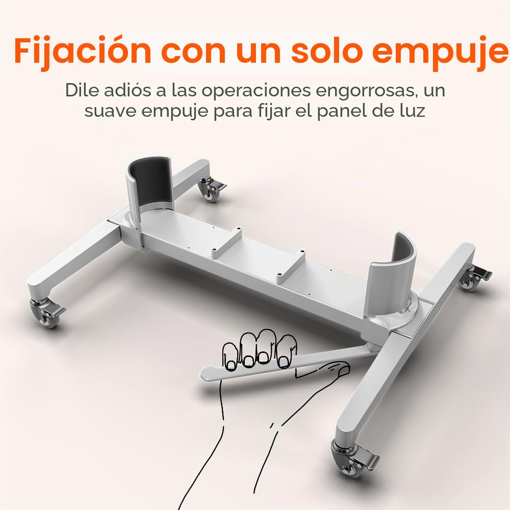 Soporte de terapia de luz roja, soporte móvil para paneles de terapia de luz roja e infrarroja cercana, uso doméstico o uso comercial, longitud y ancho ajustables, cerraduras de ruedas, fácil de