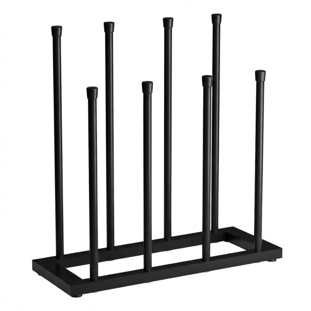 upkpvid Black Steel Wellington Boot Rack with 8 Prongs, Holds 4 Pairs Adult and Children Wellies, Durable Metal Boot Stand for Hallway Porch Utility Room Indoor and Outdoor Use