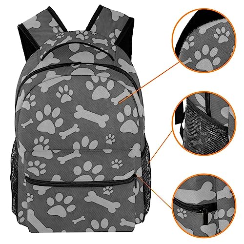 Sac à dos patte de chien gris pour adolescente, idéal pour le collège - 3