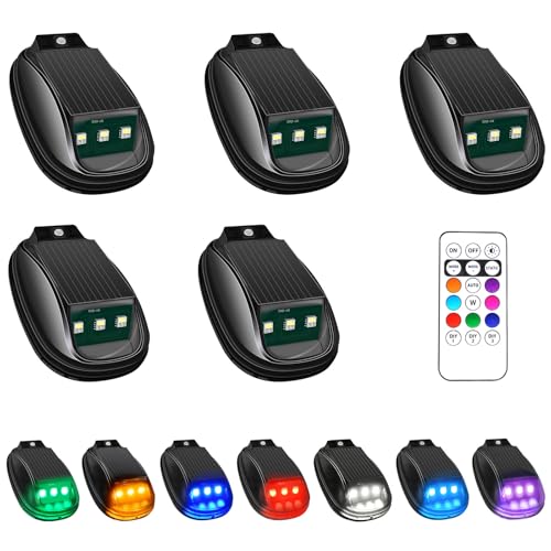 Keiurot Solar Cab Lights for Trucks Roof Lights RGB 8 Colors 5 Pack