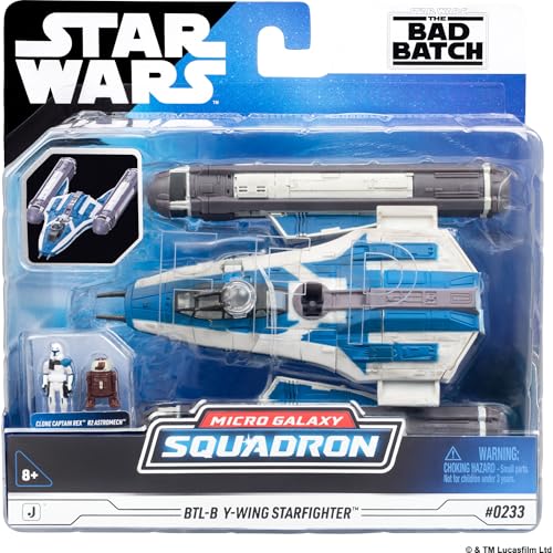 Jazwares Micro Escadron Galactique BTL Y-Wing de Star Wars™ - Véhicule de 12,5 cm avec Deux Micro Figurines Accessoires de 2,5 cm