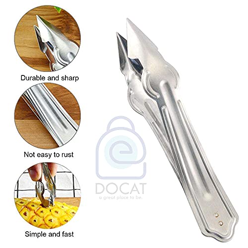 Image of DOCAT Stainless Steel Pineapple Seed Clip Eye Remover Kitchen Tool - 1 Piece (Manual)