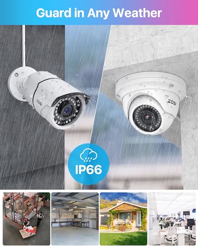 Image of ZOSI 16CH 4K PoE Home Security Camera System, H.265+ 8MP 16-Channel NVR with 4TB HDD for 24 /7 Recording, 8 x 5MP Wired PoE IP Cameras Indoor /Outdoor, Person /Vehicle Detection, Night Vision