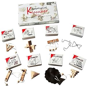 GICO Knobelspiel Klassiker Sets – 8 Geschicklichkeitsspiele in Geschenkverpackung – incl. Lösung (Set 1)
