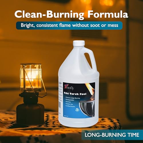 Image of Firefly Fuel Tiki Torch Lamp Oil - 1 Gallon, Clean-Burning, Odorless, Low Smoke - Outdoor Torches, Oil Lamps & Tabletop Fire Pits