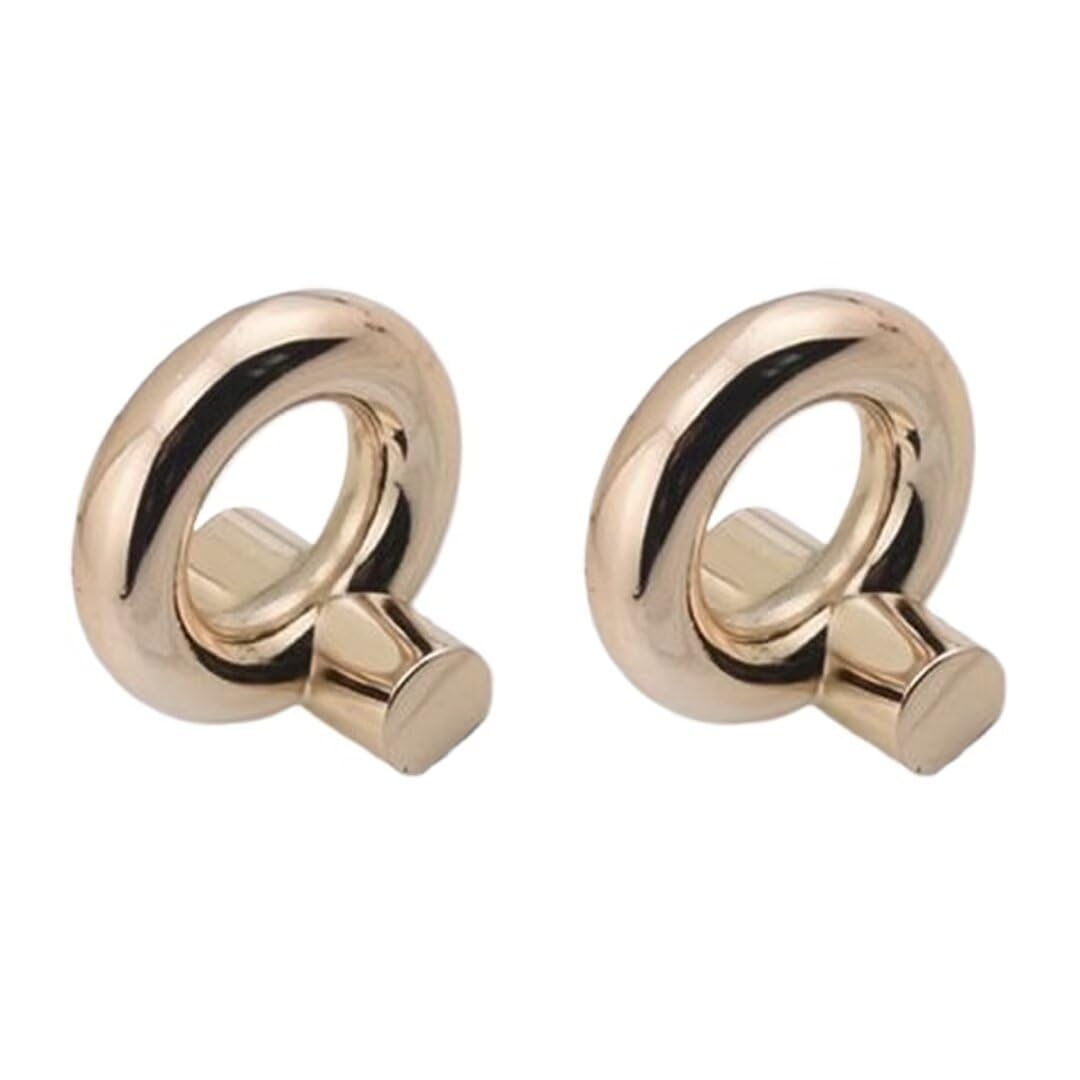 TYYCKJ 2 Pcs Golden Door Pull Handles Cabinet Handles Kitchen Door Handles Drawer Pulls Hardware Cupboard Drawer Knob Dresser Handles Knobs for Closet Cupboard Wardrobe, Single Hole