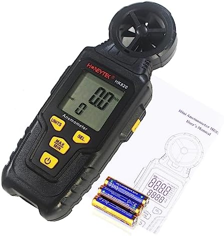 HK820 Handheld Anemometer,Digital Display Wind Speed CFM Meter Gauge Air Flow Velocity Tester
