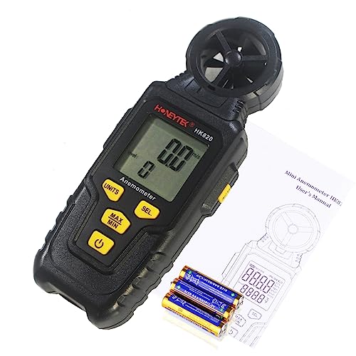 Hk820 Handheld Anemometer,Digital Display Wind Speed Cfm Meter Gauge Air Flow Velocity Tester #TOP3