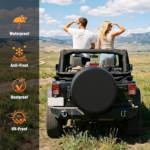 Image of Moonet PVC Leather Spare Tire Wheel Cover Universal fit for Diameter 24-26 inch