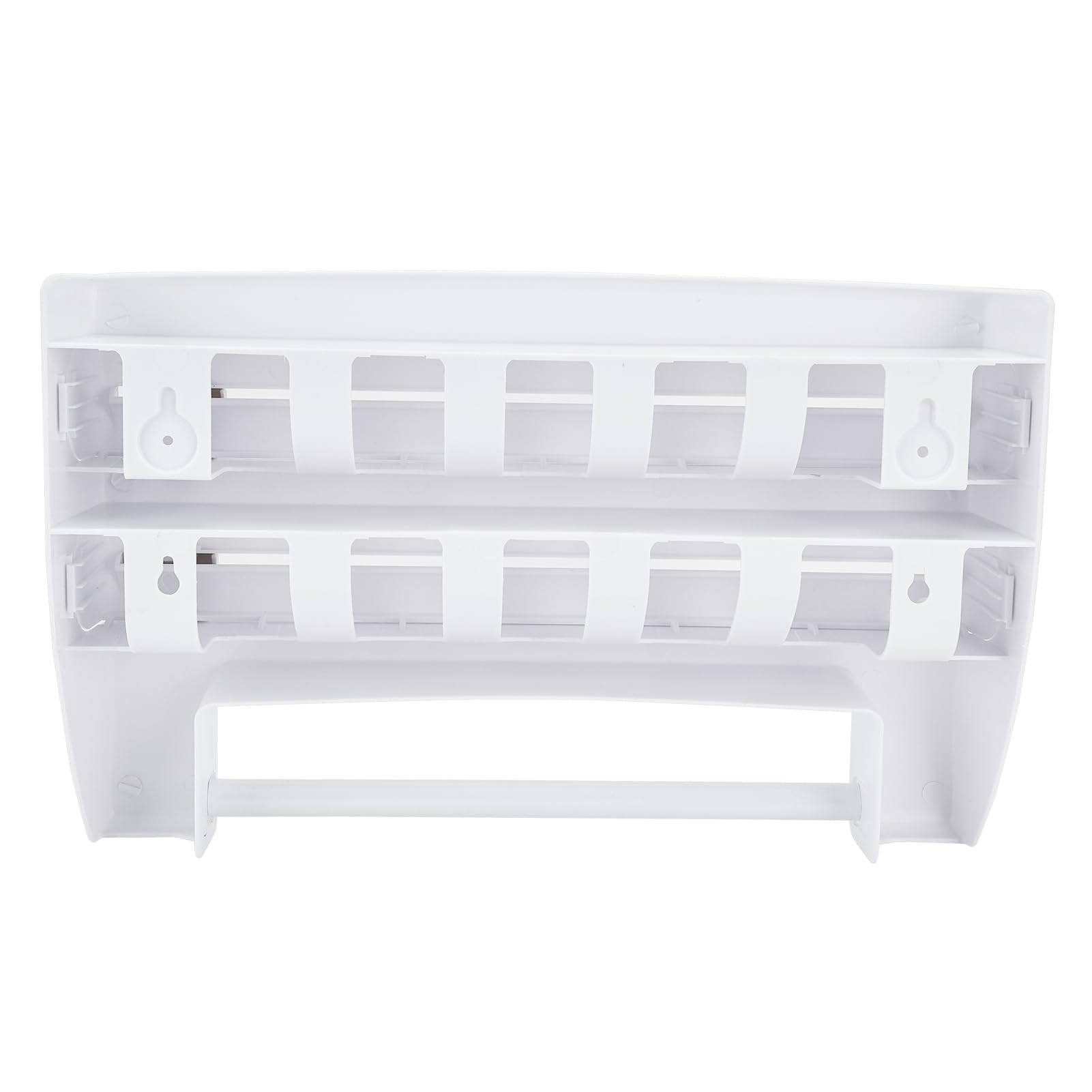Portarrollos de pared con estante Portarrollos de cocina con cortador de papel de aluminio Portarrollos de papel para rollo de cocina(Blanco)