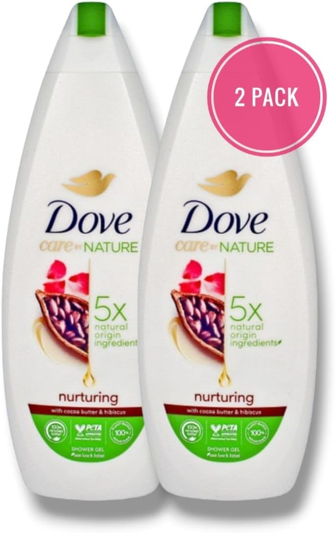 Dove Nurturing Cocoa Butter & Hibiscus Body Wash 225ml Multipack of 2 Shower Gel Dove Nurturing Cocoa Butter & Hibiscus Body Wash 225ml Multipack of 2 Shower Gel
