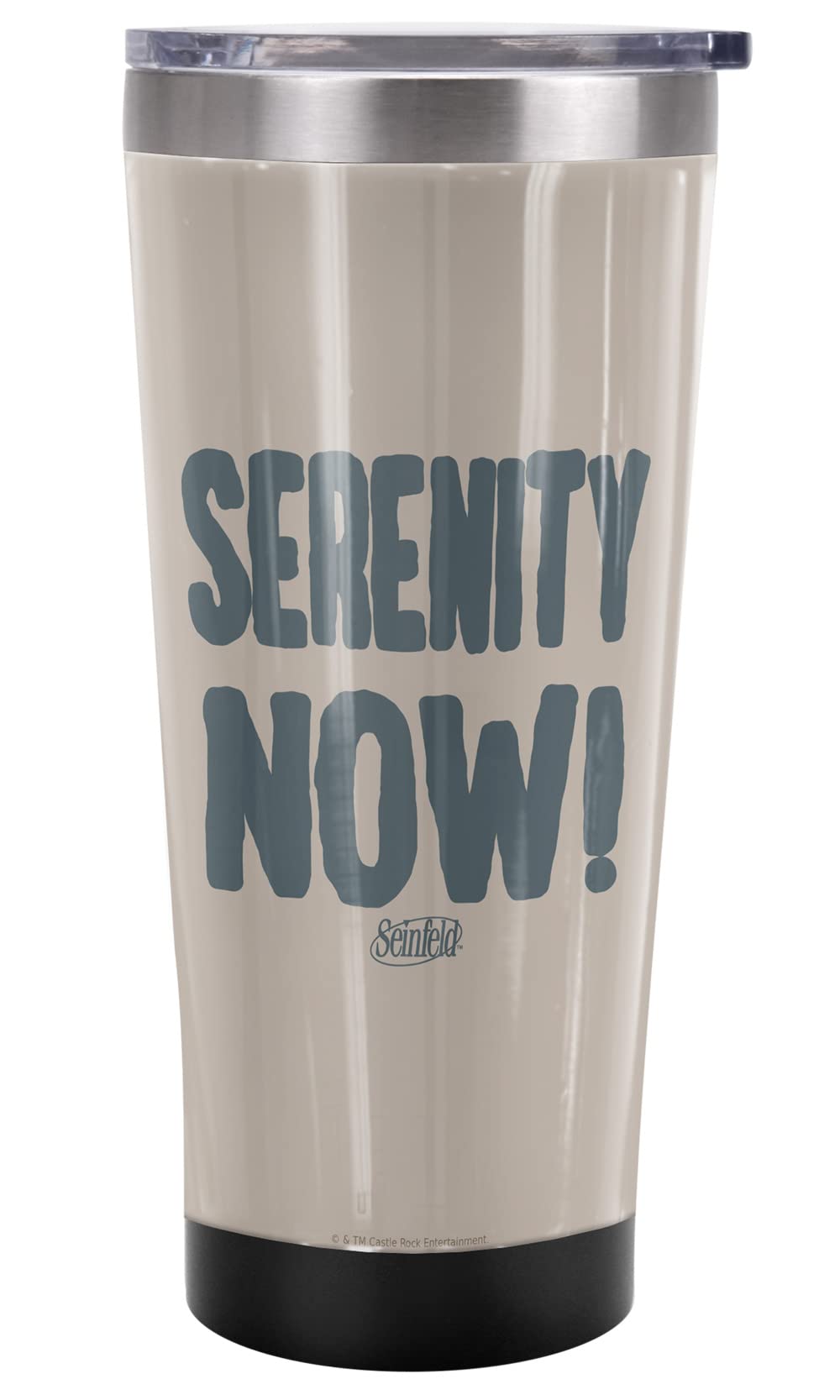 Seinfeld OFFICIAL The Serenity Now 20 oz Travel Tumbler, Stainless Steel, Vacuum Insulated with Leak Resistant Slide-Lock Lid