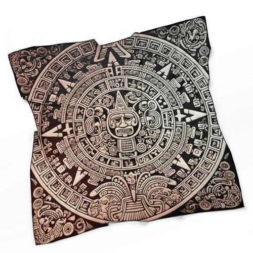 Silk Scarves, Mayan Calendar Printed Silk Scarves,soft Silk Scarves,versatile Silk Scarves,thin And Easy to Carry Silk Scarves3
