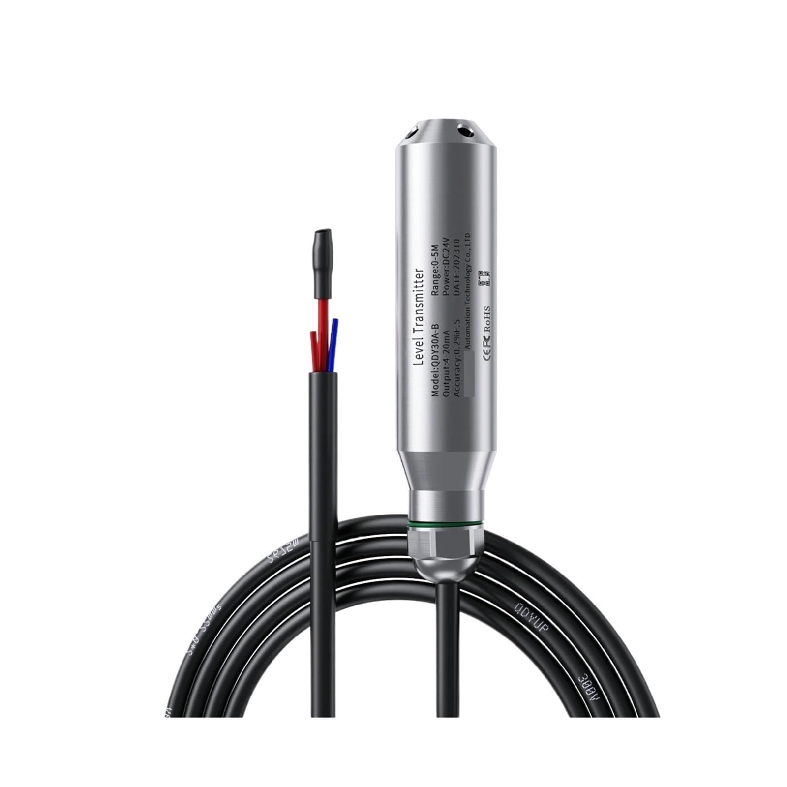 Transducteur de niveau de liquide de 80 m pour puits profonds Portée 90 m 100 m 4-20 mA 0-10 V 0-3,3 V Capteur de niveau de liquide 30 m 50 m (0-5 V, portée de 55 m, câble de 55 m)