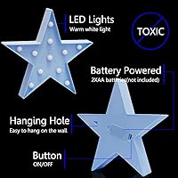 Vista 6 de Luz nocturna LED de marquesina, funciona con pilas, lámpara de mesa de escritorio en forma de estrella para niños, bebé, niño, regalo de niña, Azul