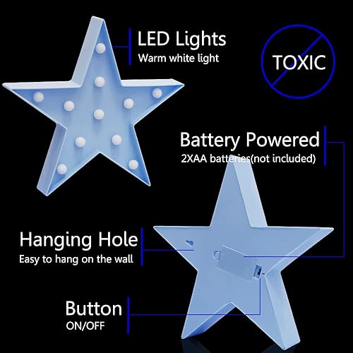 Miniatura 6 de Luces nocturnas LED de marquesina, funciona con pilas, lámpara de mesa de escritorio en forma de estrella para niños, bebé, niño, regalo de niña,
