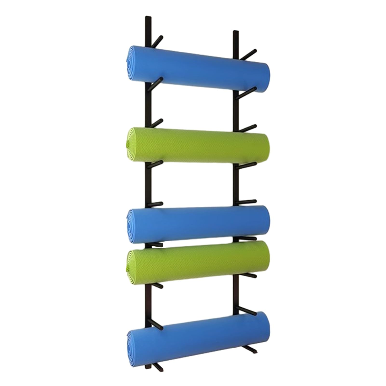 Soporte para Esterillas de Yoga Soporte de Pared del Tenedor de La Estera de Yoga, Estante Negro del Almacenamiento de La Estera de Yoga, Accesorios de Gimnasio en Casa, Organizador de Rodillos de Esp