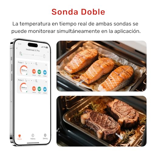 Termómetro para carne X Pro impermeable IP69 que evita asados secos con sus sondas inalámbricas 4