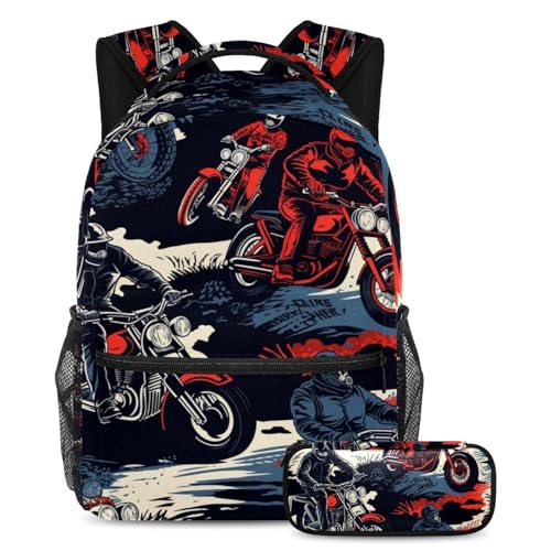 Sac à dos moto Racer pour les essentiels scolaires au collège et primaire