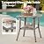 ovios 8 Pieces Patio Furniture Set with Swivel Rocking Chairs, Outdoor Wicker Sofa Couch Comfy Cushions, All Weather High Back Modern Conversation Set, Grey Rattan, Denim Blue