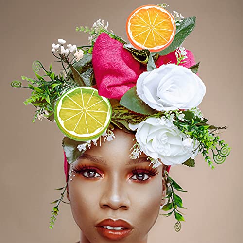 Nuomi 30 Pieces Plastic Lemon Slices Artificial Fake Lemon Props Lifelike Fruit Model For Decoration, Garnish, Photography Props, Diy, Teaching, 5 Cm/2 Inch, Orange, Green And Yellow #TOP7