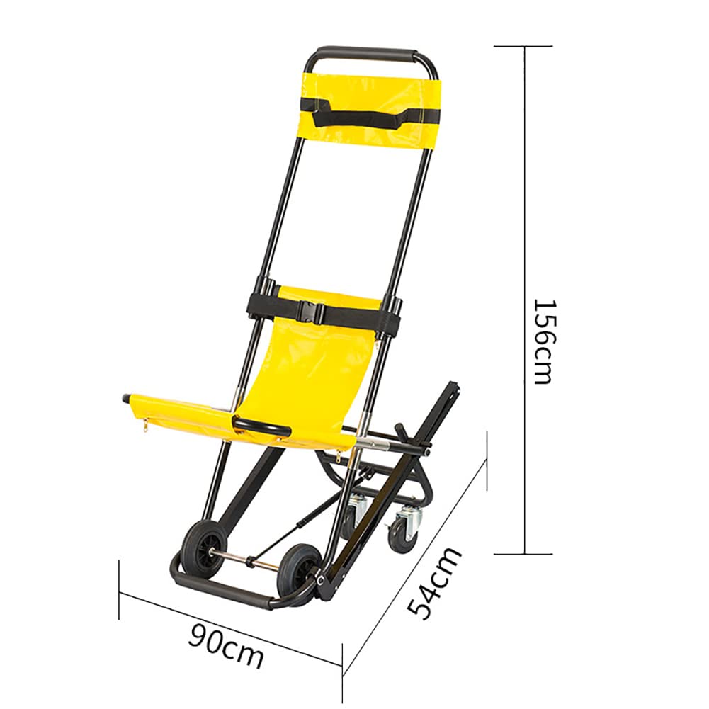Sedia per Scale Pieghevole Portatile, Sedia per evacuazione di Emergenza per Scale con cingolato e 4 Ruote, Funzionamento da Una Sola Persona, Tessuto in PVC, per trasferimento di Persone anziane o