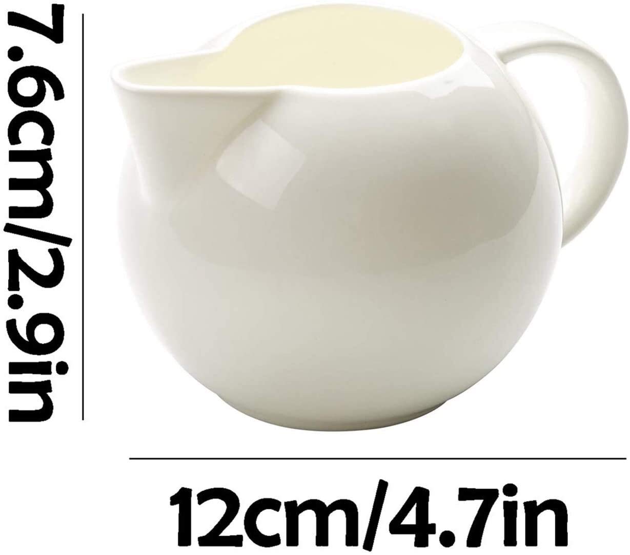 Zestaw porcelanowej śmietanki i cukiernicy, biały ceramiczny dzbanek do spieniania mleka do kawy i herbaty, 300 ml/10,1 uncji, 1 szt., 7,6 x 12 cm