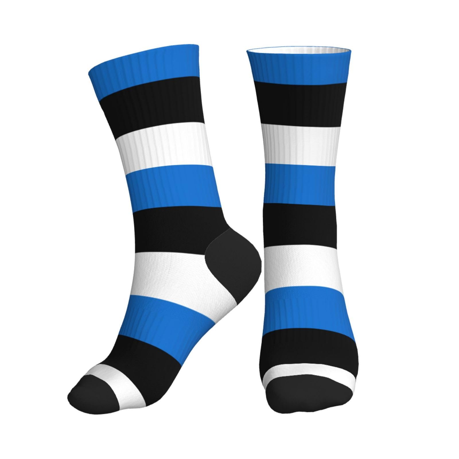 Kguewg Personalized Flag Of Estonia Print Comfortable Mid Calf Sports Socks Unisex Ideal For Running, Fitness And Daily Wear