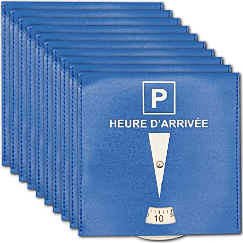 SQUATCH® | Lot de 10 disques de Stationnement pour Parking Zone Bleue | Simili Cuir Indéchirable | Format 15 x 15 cm