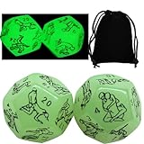 AJOHBM Juego de Dados para Parejas: Brilla en la Oscuridad con una Cita Nocturna, grabadores de conversación Divertidos y desafíos románticos-Y9D18W