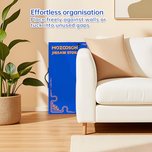 MOZOOSON Puzzle-Aufbewahrungsordner für 1000 Puzzles, Puzzle-Zubehör mit 25 Taschen, große Kapazität, Puzzle-Organizer, staubdicht und schützendes Puzzle-Zubehör (Blau)