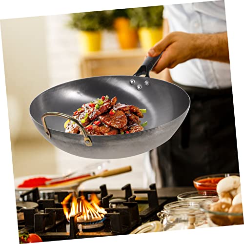 Wok de Cocina con Mango de Madera y Fondo Plano miniatura 6